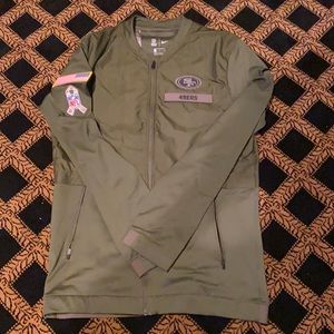 Niners green zip up jacket sz Small, Nike